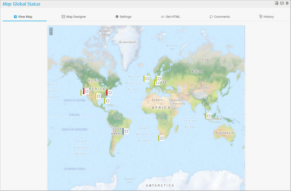 Global Status of a Network in a Geographical Map