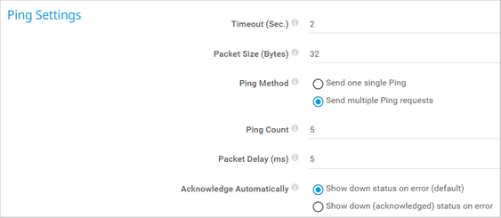 Ping Settings