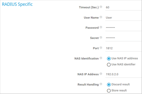 RADIUS Specific