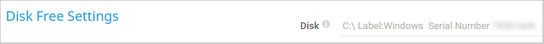 Disk Free Settings