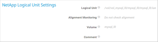 NetApp Logical Unit Settings